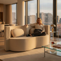 Pěnová pohovka BILL 200 - rozkládací - béžová