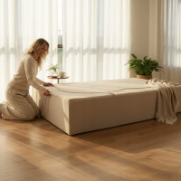 Pěnová pohovka BILL 200 - rozkládací - béžová