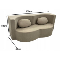 Pěnová pohovka BILL 200 - rozkládací - béžová