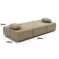 Pěnová pohovka BILL 200 - rozkládací - béžová