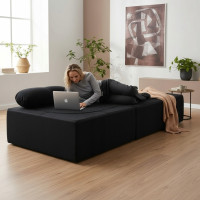 Pěnová pohovka BILL 200 - rozkládací - černá