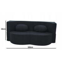 Pěnová pohovka BILL 200 - rozkládací - černá