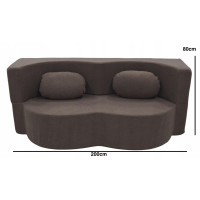 Pěnová pohovka BILL 200 - rozkládací - hnědá