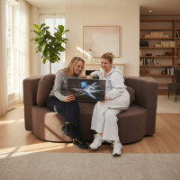 Pěnová pohovka BILL 200 - rozkládací - hnědá