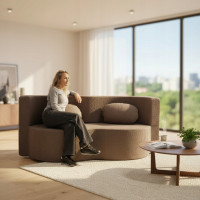 Pěnová pohovka BILL 200 - rozkládací - hnědá