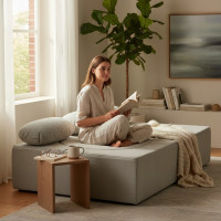 Pěnová pohovka BILL 200 - rozkládací - šedá