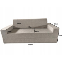 Pěnová pohovka LIVIA 200 - rozkládací - béžová