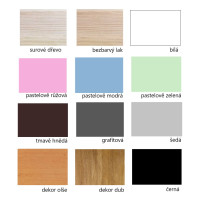 Dětská patrová postel z masivu borovice LEGEND se šuplíky - 200x90 cm