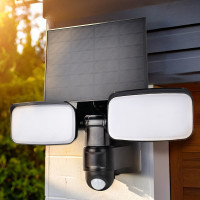 Solight LED solární osvětlení se senzorem, 9W, 850lm, 4000K, Li-Ion, černá