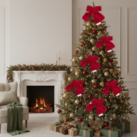 Dekorační mašle Rich Red Bow 14x12,5 cm - červená