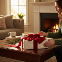 Dekorační mašle Rich Red Bow 14x12,5 cm - červená