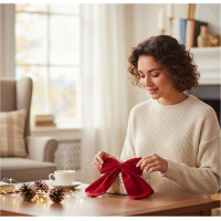 Dekorační mašle Rich Red Bow 14x12,5 cm - červená