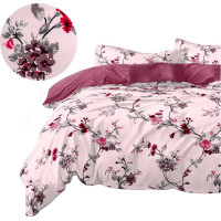 Ložní povlečení z mikrovlákna BLUMEN FLOWERS - 160x200 cm - růžové/bordó