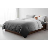 Ložní povlečení z mikrovlákna NATURAL GRAY - 160x200 cm - šedé/bílé