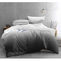 Ložní povlečení z mikrovlákna NATURAL GRAY - 160x200 cm - šedé/bílé