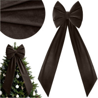 Ozdobná mašle DECO Velvet Glam Bow XXL 48x45x150 cm - hnědá