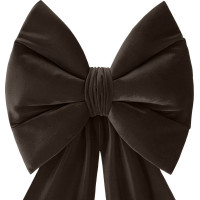 Ozdobná mašle DECO Velvet Glam Bow XXL 48x45x150 cm - hnědá