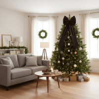 Ozdobná mašle DECO Velvet Glam Bow XXL 48x45x150 cm - hnědá