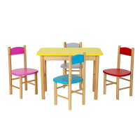 Dětská dřevěná židlička z masivu - barevná