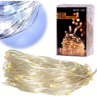 Dekorativní LED světla na drátku - 10m 100LED - studená bílá