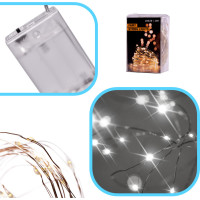 Dekorativní LED světla na drátku - 10m 100LED - studená bílá