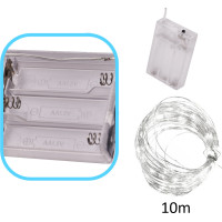Dekorativní LED světla na drátku - 10m 100LED - studená bílá