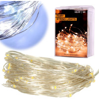 LED dekorativní osvětlení na drátku - 5m 50LED - studená bílá