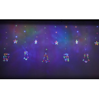 LED světelný závěs Sob, stromeček a zvoneček - 2,5 m 138LED - vícebarevné