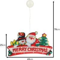 LED závěsná dekorace na okno - Merry Christmas - 45 cm