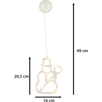 LED závěsná dekorace na okno - Sněhulák - 49 cm 10 LED