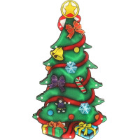 LED závěsná dekorace na okno - Vánoční stromek - 45 cm