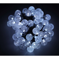 Solární zahradní osvětlení kuličky - 7 m 50 LED - studená bílá