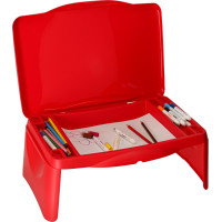 Dětský stolek do auta s úložným prostorem červený