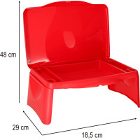 Dětský stolek do auta s úložným prostorem červený