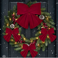 Dekorační mašle Rich Red Bow 14x12,5 cm - červená