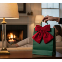 Dekorační mašle Rich Red Bow 14x12,5 cm - červená