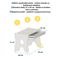Dětský stolek se šuplíkem a dvěma židličkami - dub craft zlatý