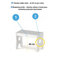 Dětský stolek se šuplíkem a dvěma židličkami - dub craft zlatý