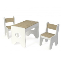 Dětský stolek se šuplíkem a dvěma židličkami - dub craft zlatý