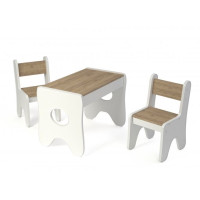 Dětský stolek se šuplíkem a dvěma židličkami - dub craft zlatý