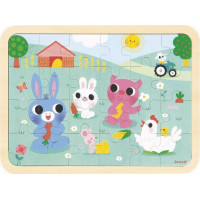 JANOD Dřevěné puzzle s hledáním rozdílů Farma 24 dílků