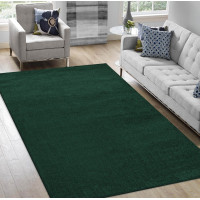 Kusový koberec WAVE Uni - tmavě zelený