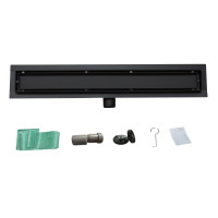 Sprchový žlab MAXMAX Mexen FLAT 2v1 - černý, 1710110 - 110 cm