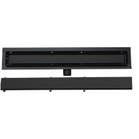 Sprchový žlab MAXMAX Mexen FLAT 2v1 - černý, 1710110 - 110 cm