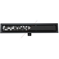 Sprchový žlab MAXMAX Mexen FLAT 2v1 - černý, 1710110 - 110 cm