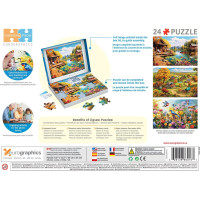 EUROGRAPHICS Puzzle Connecting Pieces: Chata u jezera 24 dílků