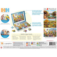 EUROGRAPHICS Puzzle Connecting Pieces: Hraví zahradní ptáci 24 dílků