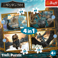 TREFL Puzzle Jak vycvičit draka: Dračí dny 4v1 (35,48,54,70 dílků)