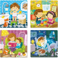 DODO Puzzle Můj den 4v1 (12,16,20,24 dílků)