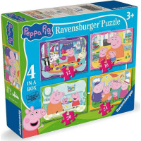 RAVENSBURGER Puzzle Prasátko Peppa 4v1 (12,16,20,24 dílků)